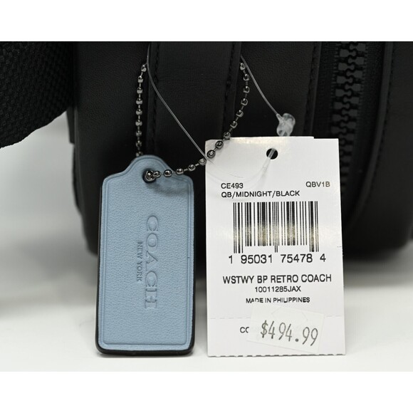 COACH WESTWAY Backpack Colorblock Midnight/Black Leather w Patch CE493 NWT $498 - Picture 8 of 12